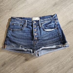 Abercrombie & Fitch high Rise Dark Blue Jean Shorts Size 6 / 28